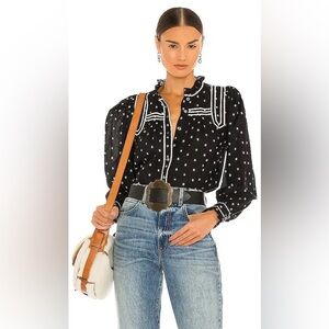 Ulla Johnson Black Abigail Blouse